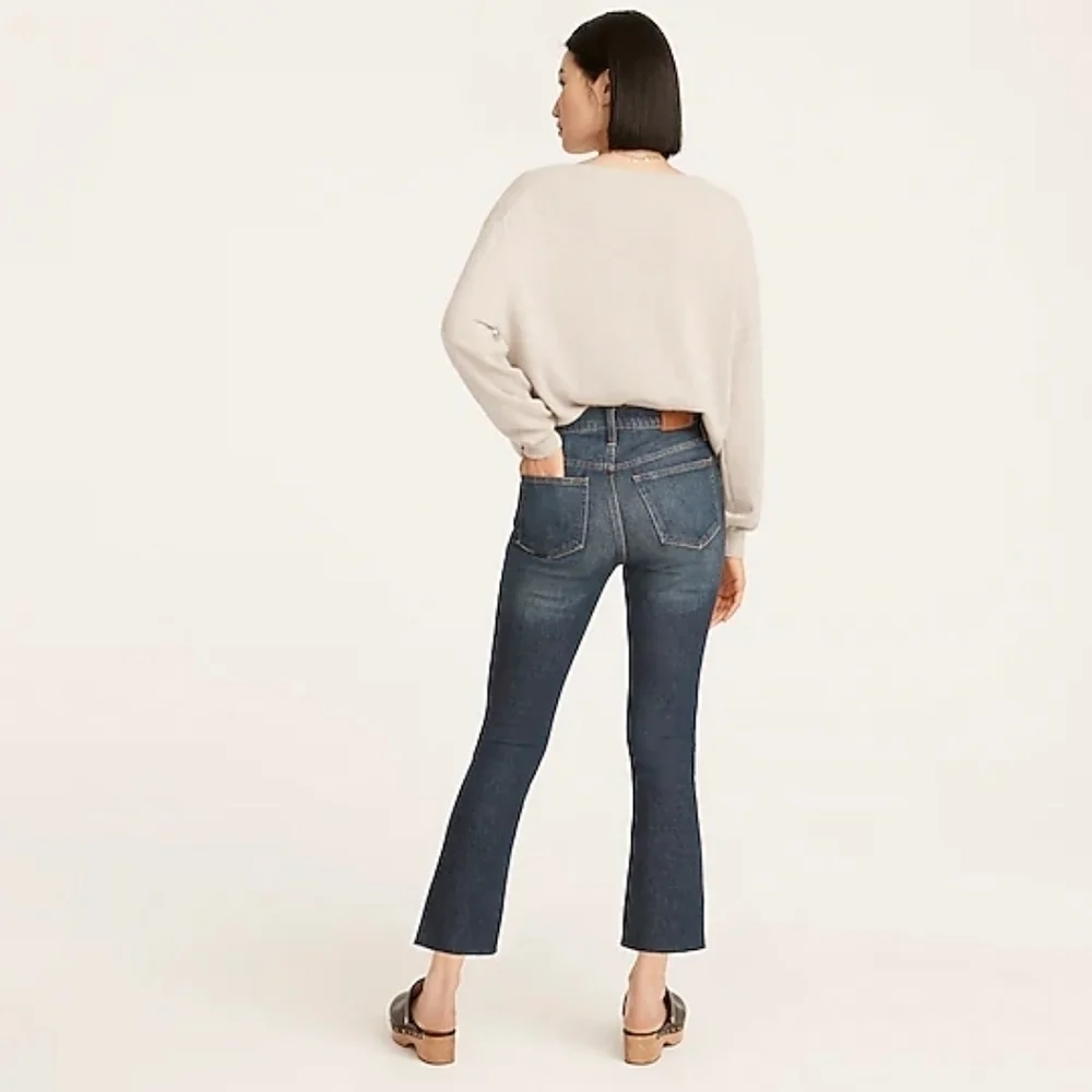 J. Crew Re-Imagined Lantern Wash Demi-Boot  Raw Hem Crop Jeans